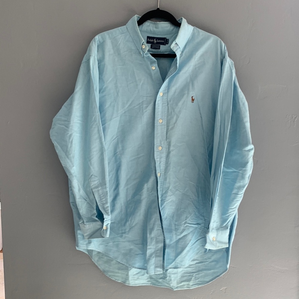Ralph Lauren Men’s 100% Cotton Button Down Ling-Sleeved Dress Shirt
